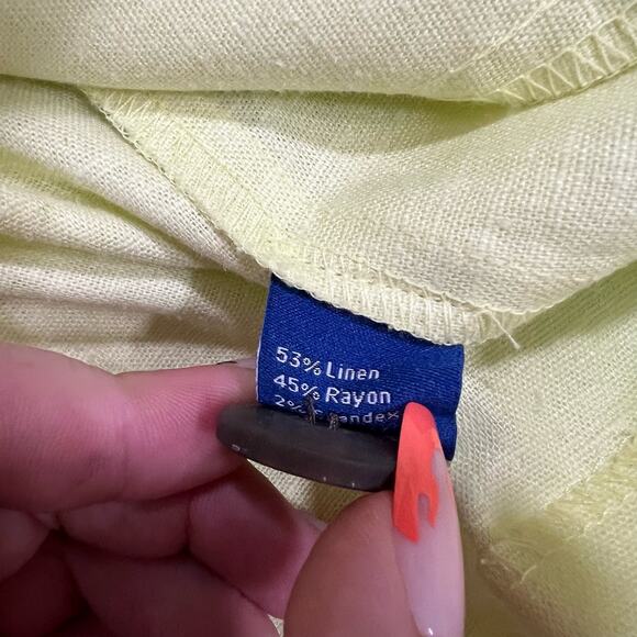 Apt 9 Light Neon Green Linen Blazer Size Medium - Picture 7 of 11